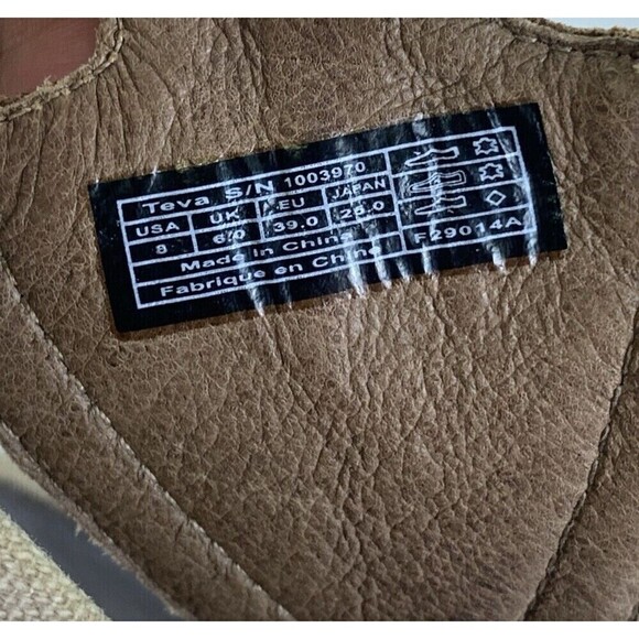 Teva Capri Brown Leather Woven T-Strap Sandals Flat Slingback 1003970 Womens 8 - Picture 9 of 14